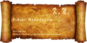 Kuhár Nikoletta névjegykártya